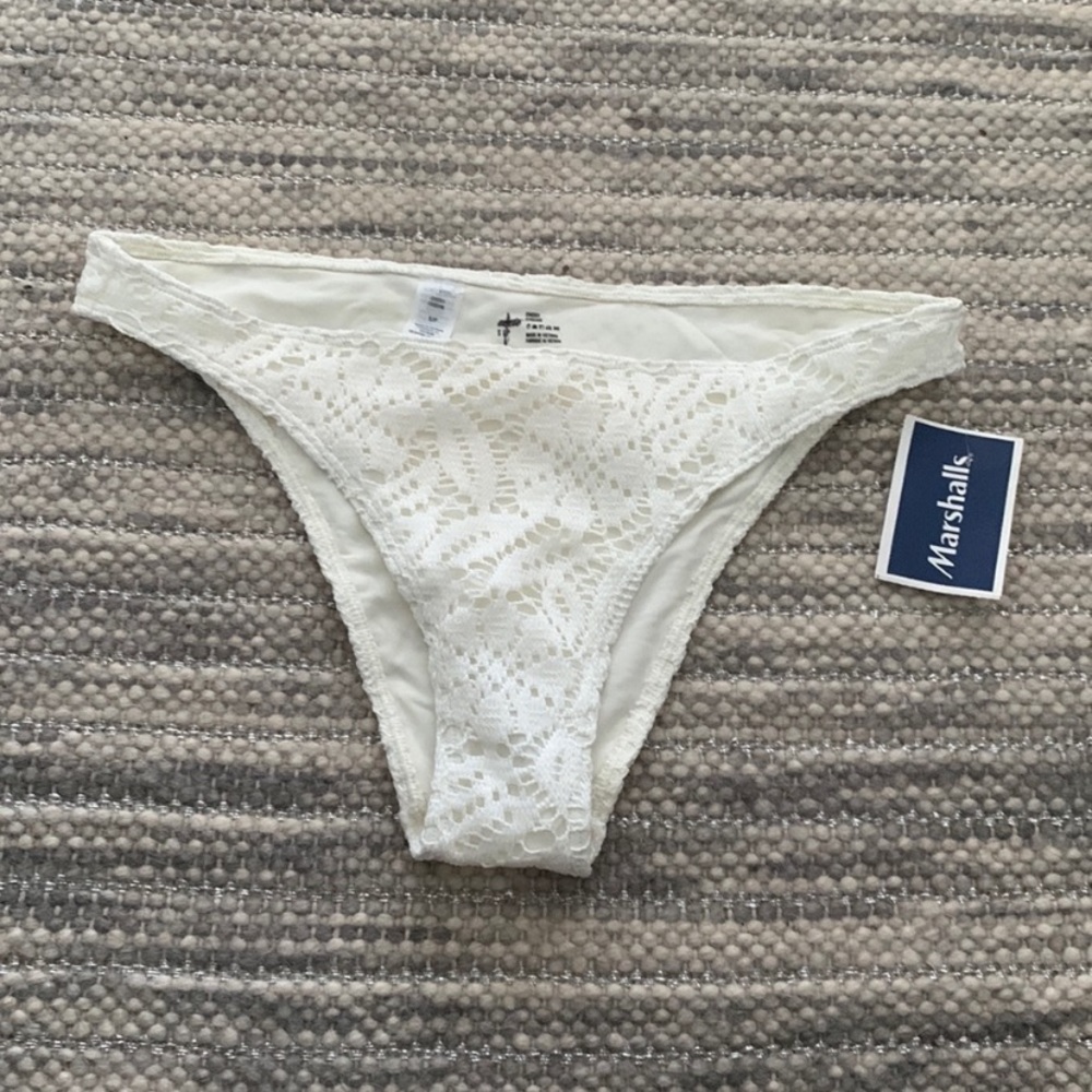 Aerie White Crochet Cheeky Bikini Bottom